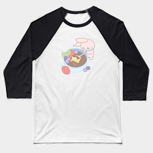 Adorable Bunny Longs for a Taste of Cream Brulee - A Moment of Temptation Baseball T-Shirt